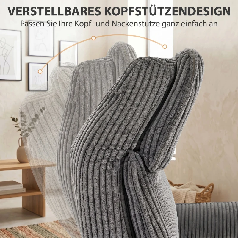 HOMCOM Relaxsessel Elektrisch Verstellbar Fernsessel mit Liegefunktion, 2 Motoren Drehbar TV Sessel mit USB-Anschluss