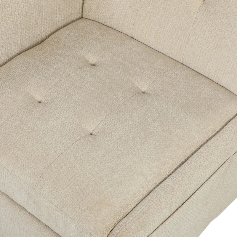 HOMCOM Poltrona letto 4 in 1 in ciniglia con schienale regolabile, beige
