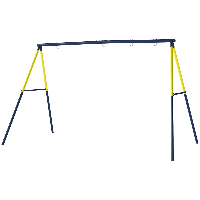 AIYAPLAY Balançoire portique pour enfant avec double balançoire cadre en acier, pour 3-8 ans, 260x160x178cm bleu