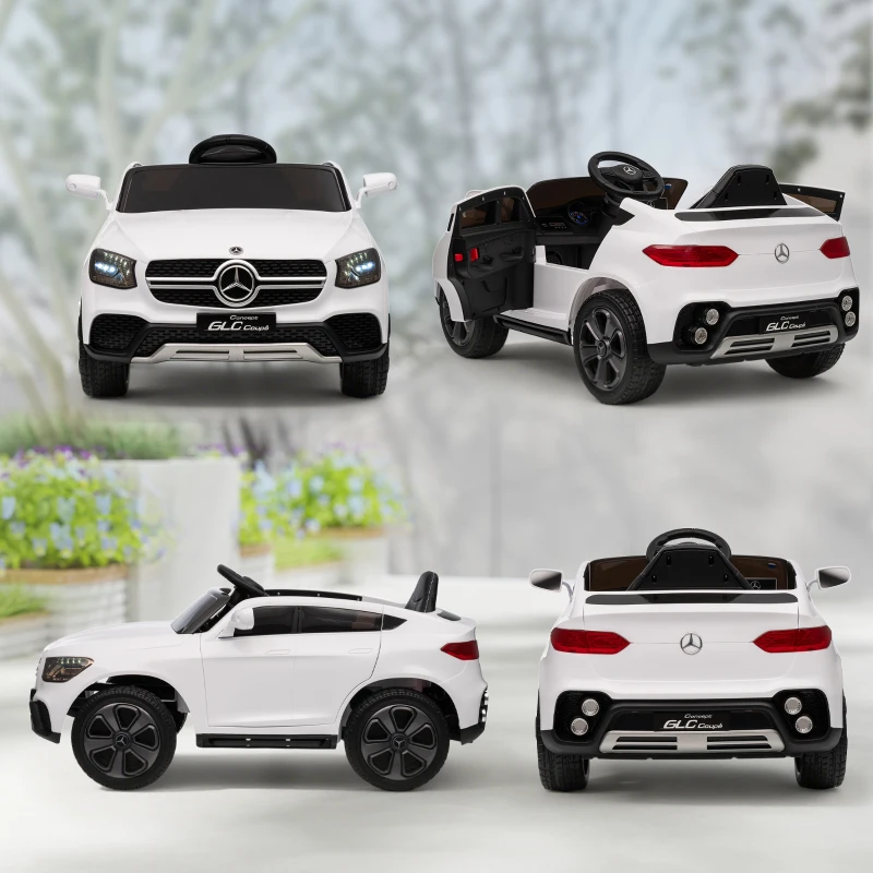 AIYAPLAY Carro Elétrico para Crianças Mercedes-Benz GLC Coupé 12V Controlo Remoto 2,4G Motor Duplo MP3 Branco