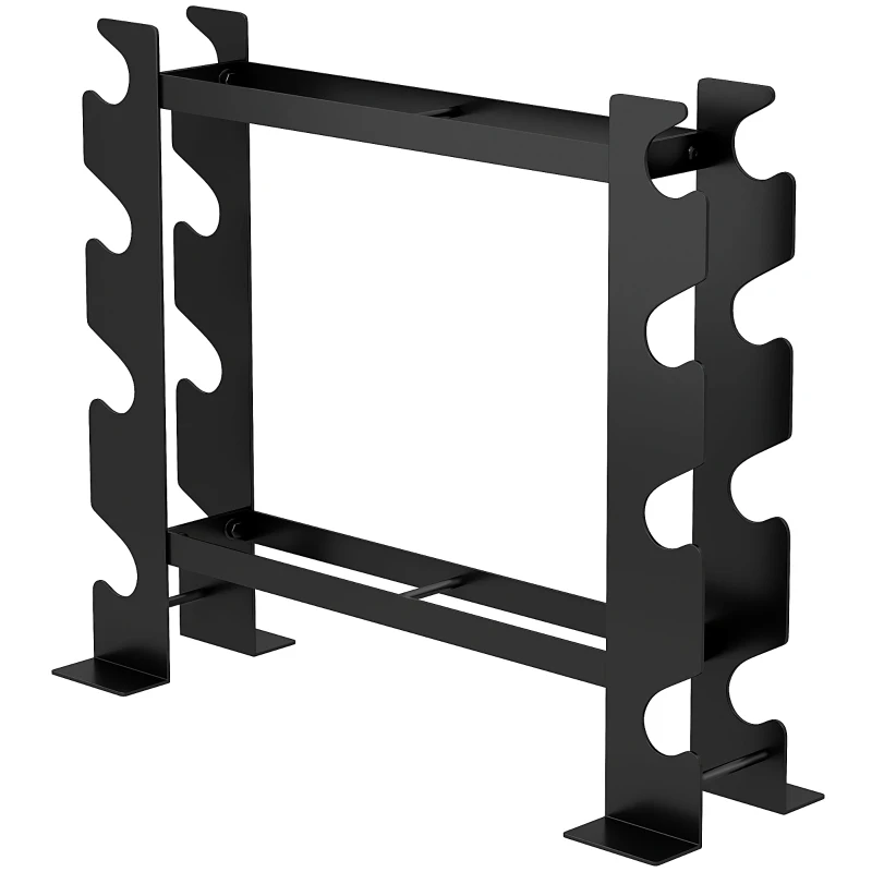 SPORTNOW Soporte para Mancuernas de 4 Niveles Estante de Pesas de Acero Resistente para Gimnasio Casa Carga 200 kg 70x21x55 cm