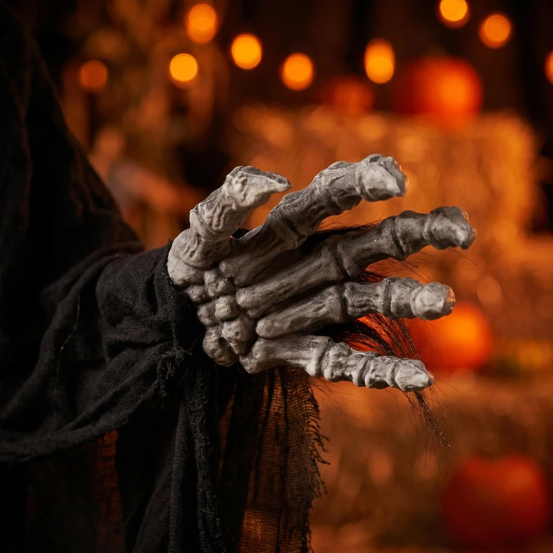 HOMCOM Halloween Standing Werewolf Animated Decoration with Light-Up Eyes, Sound and Touch Activated