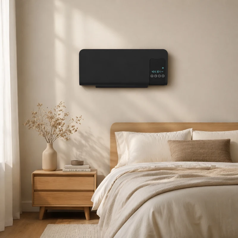 HOMCOM Elektro-Heizung, Wandmontage, Schwingfunktion, 2 Modi, Timer, LED-Anzeige, Schwarz