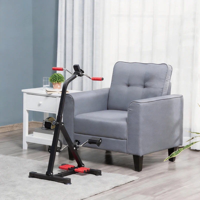 HOMCOM Vélo d'entraînement pour la rééducation des bras et des jambes avec hauteur et largeur réglable, masseurs, LCD, noir