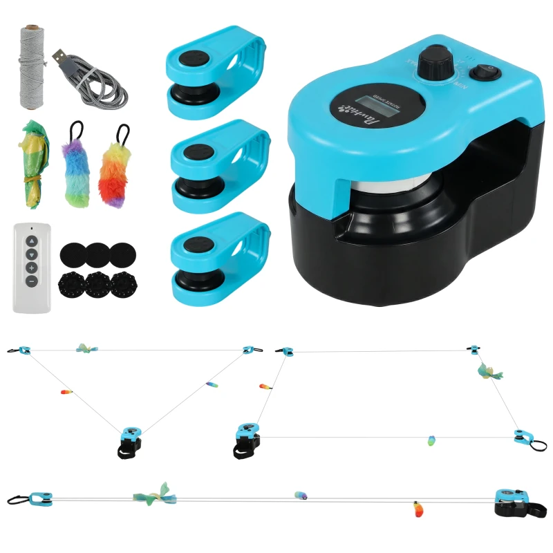 PawHut Interactive Cat Toy for Indoor Kittens & Adult with Adjustable Speed, DIY Track & Mouse Sound