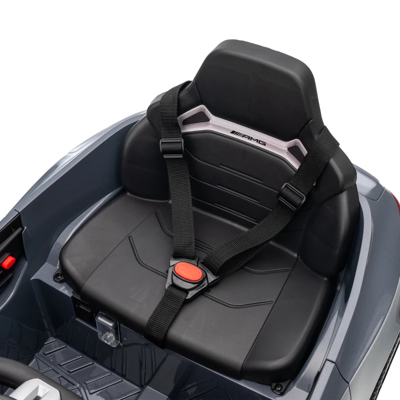 AIYAPLAY Licensed Mercedes AMG Kids Electric Car, 12V Ride On Car with Dual Motors, Remote Control for 3-6 Years, Grey