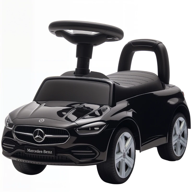 AIYAPLAY Correpasillos para Niños de 18-36 Meses Mercedes-Benz Clase C con Bocina Sonidos de Motor y Espacio de Almacenaje Negro