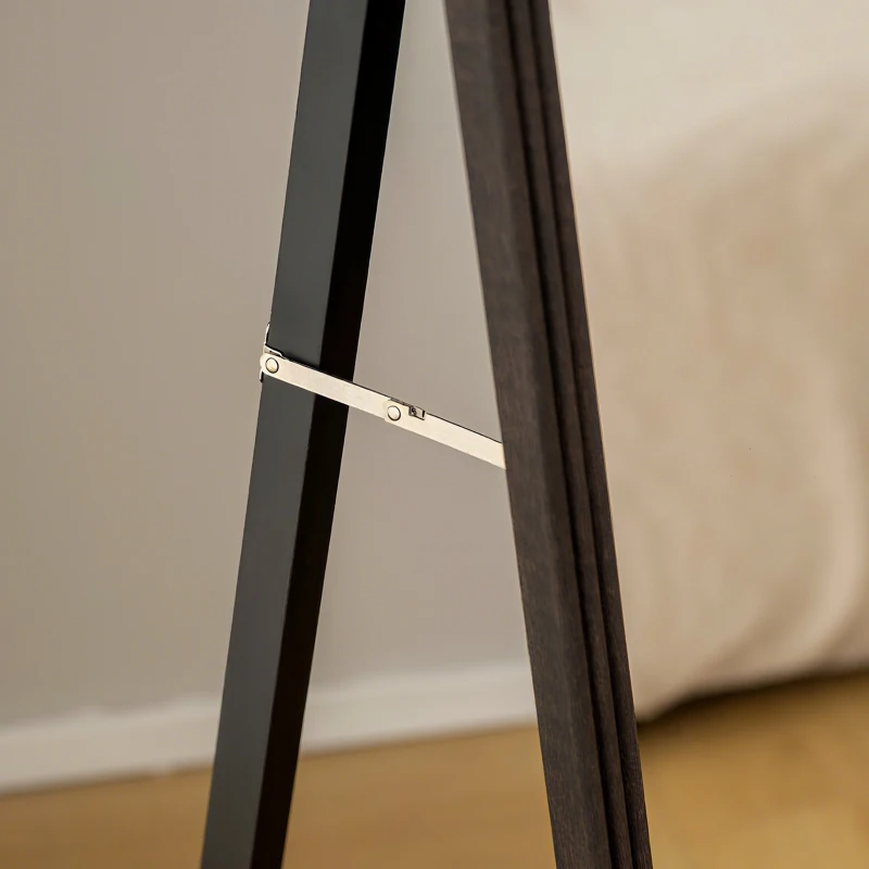 HOMCOM Miroir de sol arqué pleine longueur miroir sur pied cadre en effet imitation pierre pour salon chambre 53x163cm marron