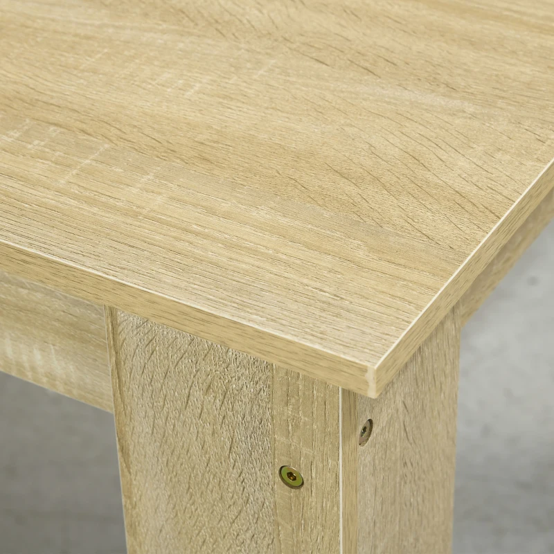 HOMCOM Table de salle à manger pour 6 personnes en bois aspect naturel et noir, dim. 140L x 90l x 75H cm