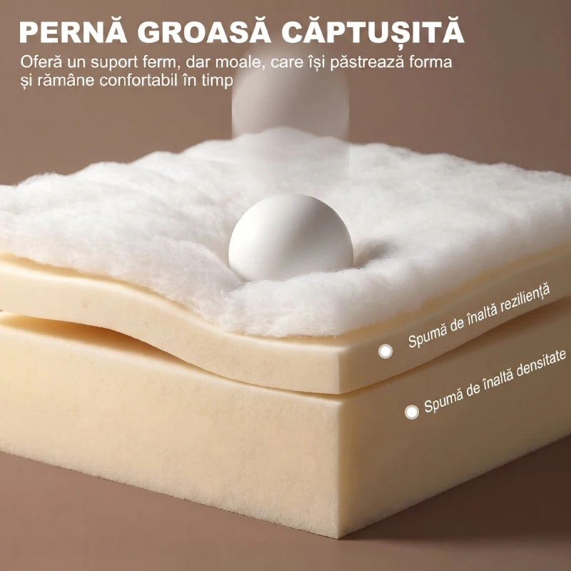 HOMCOM Fotoliu Extensibil cu Perne și Buzunare, 70x70x80cm, Gri Închis