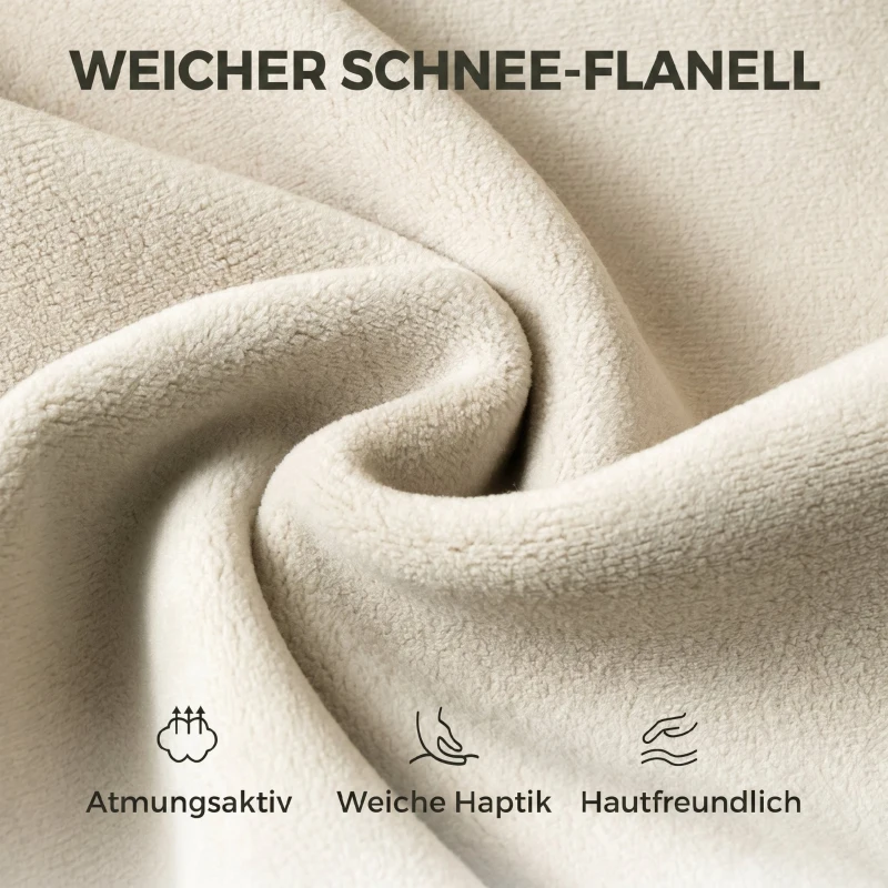 HOMCOM Bürostuhl mit Fußstütze, Ergonomischer Drehstuhl mit Wippfunktion, Verstellbarer Hohe Rückenlehne, Schneeflanellstoff