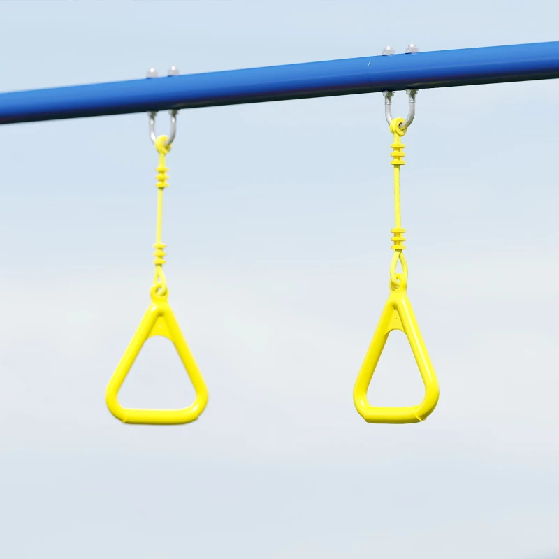 AIYAPLAY Schaukelgestell bis 150 kg 3-in-1 Kinderschaukel mit klassischer Schaukel, Turnringe, Stehschaukel, 285x160x181 cm