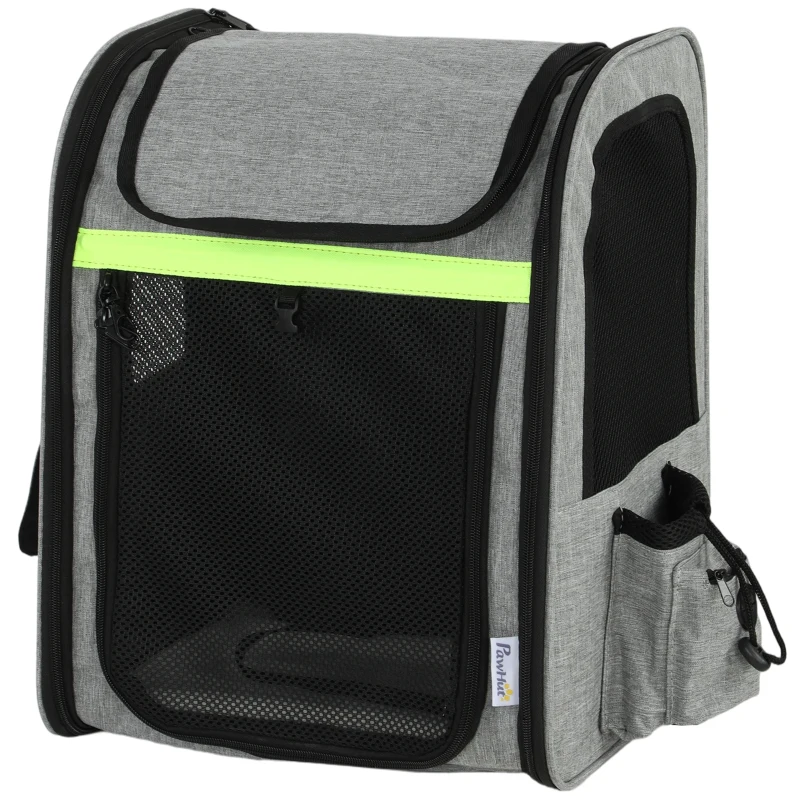 PawHut Hundebox erweiterbar Transportbox Hund mit 5 Taschen reflektierendem Streifen für Hunde bis 10 kg 33,5x28x42cm Hellgrau