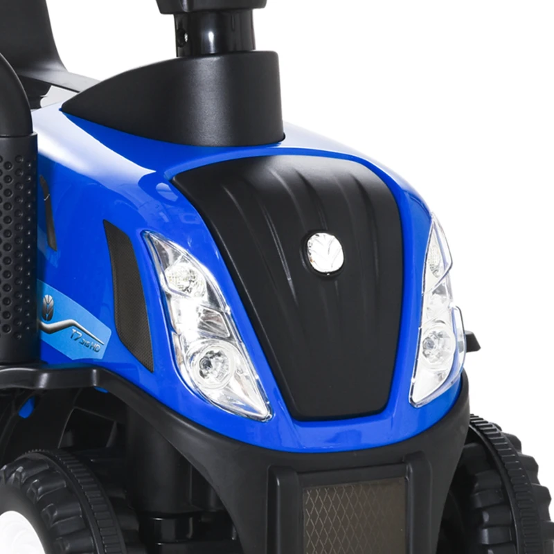 HOMCOM kinderloopauto NEW HOLLAND loopauto kinderauto kinderauto oldtimer loophulp met claxon kunststof metaal blauw 91 x 29 x 44 cm