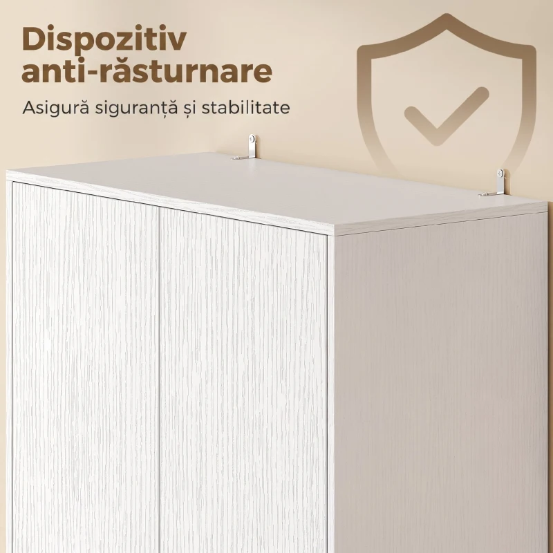 HOMCOM Dulap Cămară de Bucătărie 170cm, cu Raft Reglabil, Alb