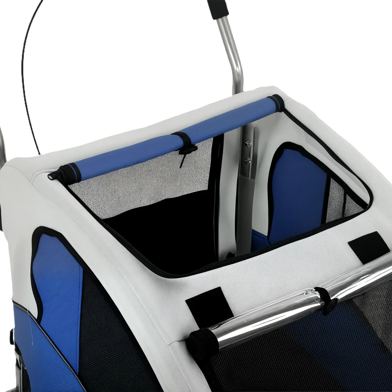 PawHut 2-in-1 Hondenfietskar & Buggy Opvouwbaar voor kleine en middelgrote honden tot 20 kg, lichtgrijs
