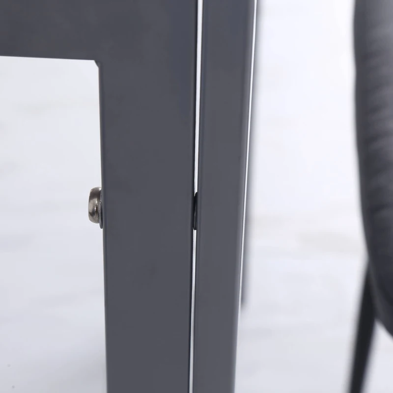 HOMCOM Vierkante Eettafel Keukentafel Glazen Tafel, Glasblad, Compact Ontwerp, Grijs