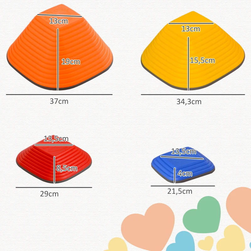 AIYAPLAY 11 pièces pierres d'équilibre pour enfants parcours de motricité empilables et antidérapantes multicolore