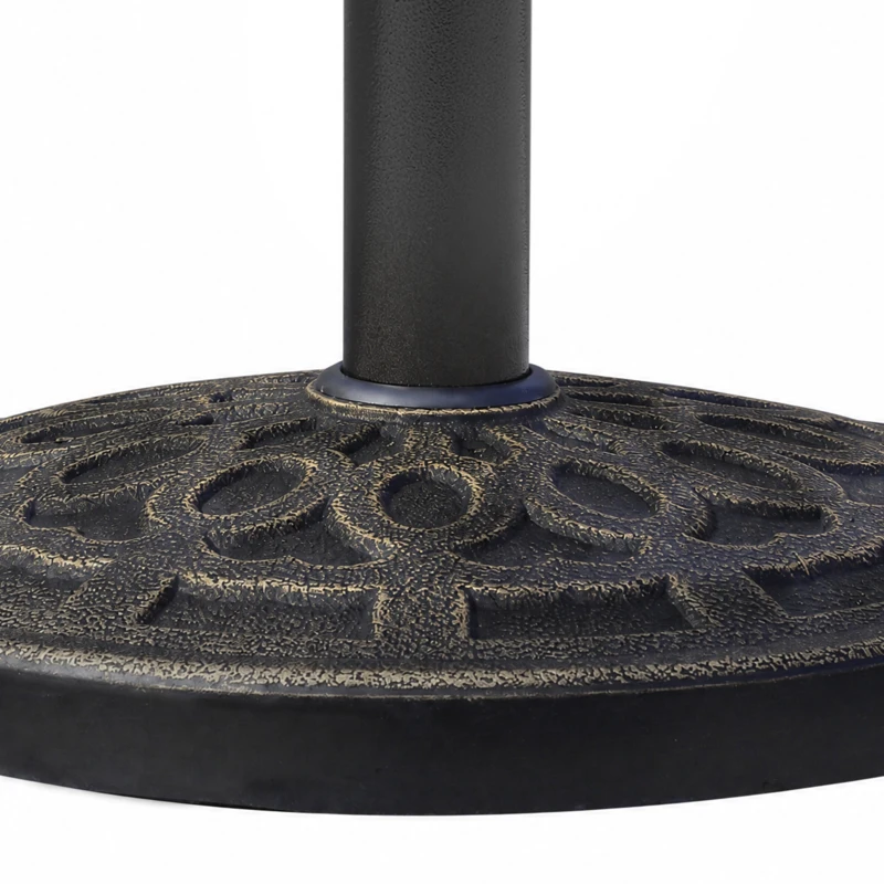 Outsunny Pied de parasol, socle parasol extérieur en résine 12 kg, pour mât de Ø 38/48 mm, Ø 44 x 34H cm, bronze