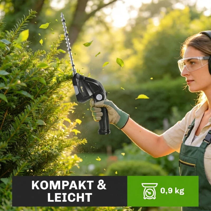 Outsunny 2-in-1 Elektrischer Hecken & Strauchschere mit 2 x 7,2V Wiederaufladbaren 2,0 Ah Akku, 2 Austauschbaren Klingen Schwarz