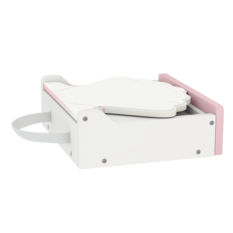 AIYAPLAY Kids Vanity Table, Portable Girls Dressing Table with Lights, Mirror, Drawer, Accessories, Gift for Girls 3-6 Years