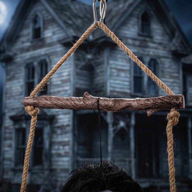 HOMCOM 170cm Animated Hanging Swing Ghost Halloween Decoration, Sound Touch Activated Ghost Halloween Animatronic