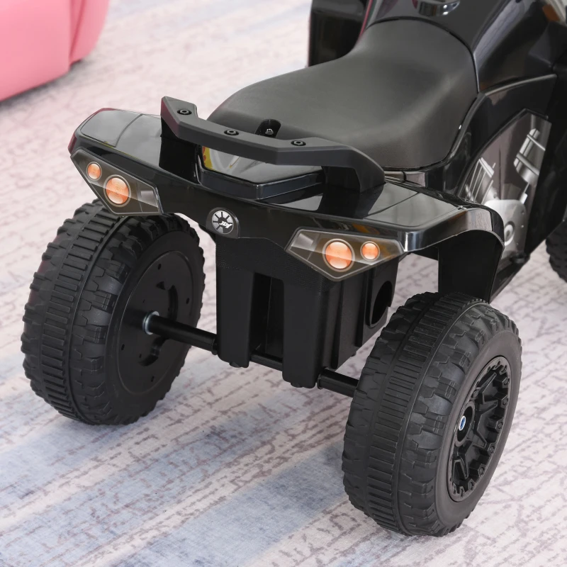 HOMCOM Mini Quad per Bambini 18-36 Mesi a Spinta Manuale con Musiche Integrate e Ampia Impugnatura in PP e Metallo, Nero