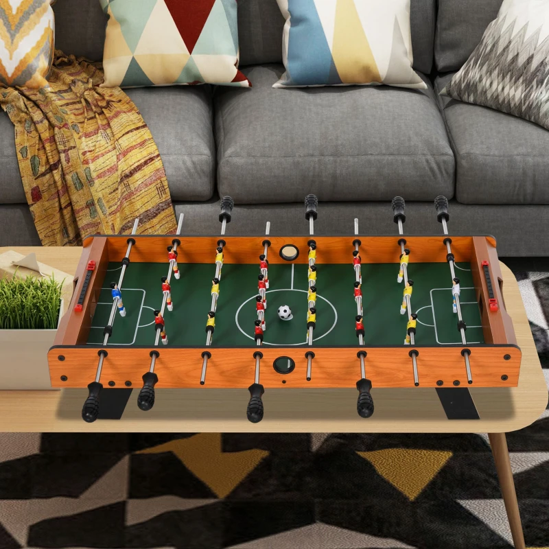 HOMCOM Mini babyfoot, table de baby-foot, en MDF, 22 joueurs, 2 balles, 2 panneaux de scores, 84,5L x 40l x 61,2H cm