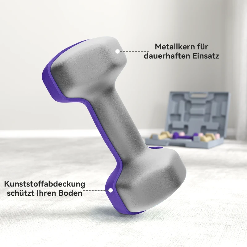 SPORTNOW Halterset, 6-delig halters met gewichten, halterset van staal, 1kg, 2kg, 3kg