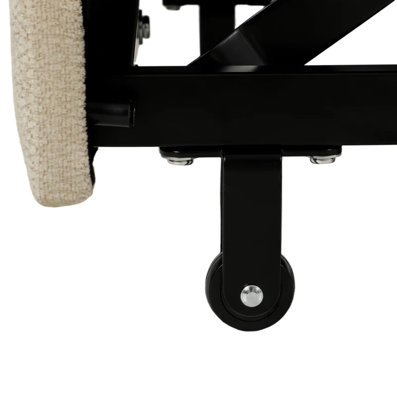 HOMCOM Poltrona Conversível 1 Lugar, Poltrona-Cama Clic-Clac 4 em 1 Estofada em Chenille, Encosto Regulável, Assento Largo, Bege