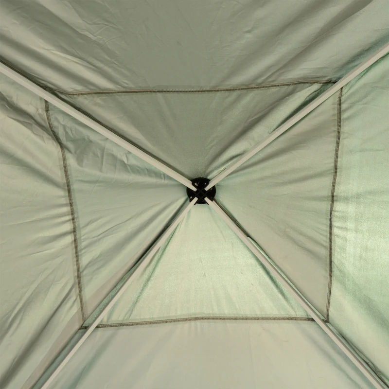 Outsunny Gazebo Struttura in Acciaio Pieghevole Rivestimento Tessuto Oxford Verde 3x3m