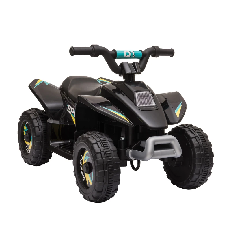 HOMCOM Kinder Quad Elektro 6V Kinderquad mit Vorwärts-, Rückwärtsfunktion für Kinder 1,5-3 Jahre bis 20 kg Schwarz