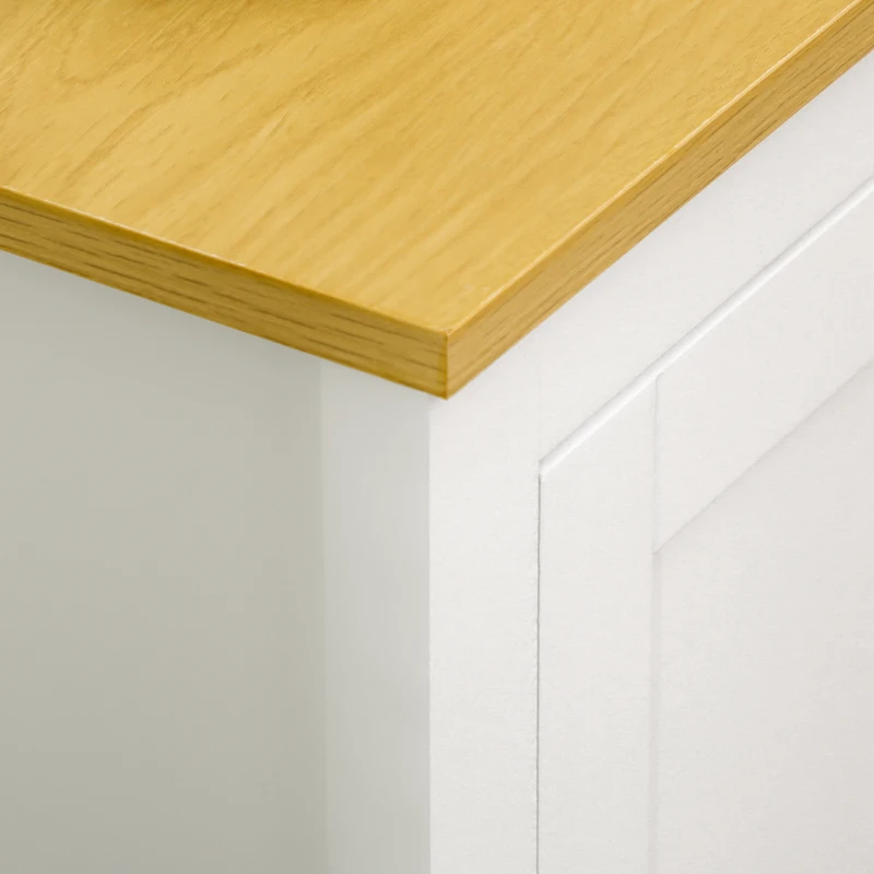 HOMCOM Mobile Contenitore con 2 Armadietti a 2 Ripiani Regolabili su 3 Altezze, 120x40x70 cm, Bianco e color Legno