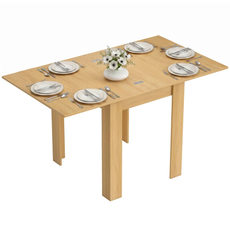 HOMCOM Uitschuifbare Eettafel 70/140 x 80 cm Moderne Eettafel voor 4–6 Personen Ruimtebesparend voor Keuken en Eetkamer