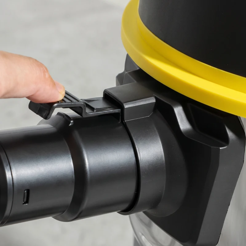 HOMCOM 1400W Vacuum Cleaner, 3-in-1 Wet and Dry Vacuum Cleaner with Blowing Mode and 30L Stainless Steel Tank, Yellow