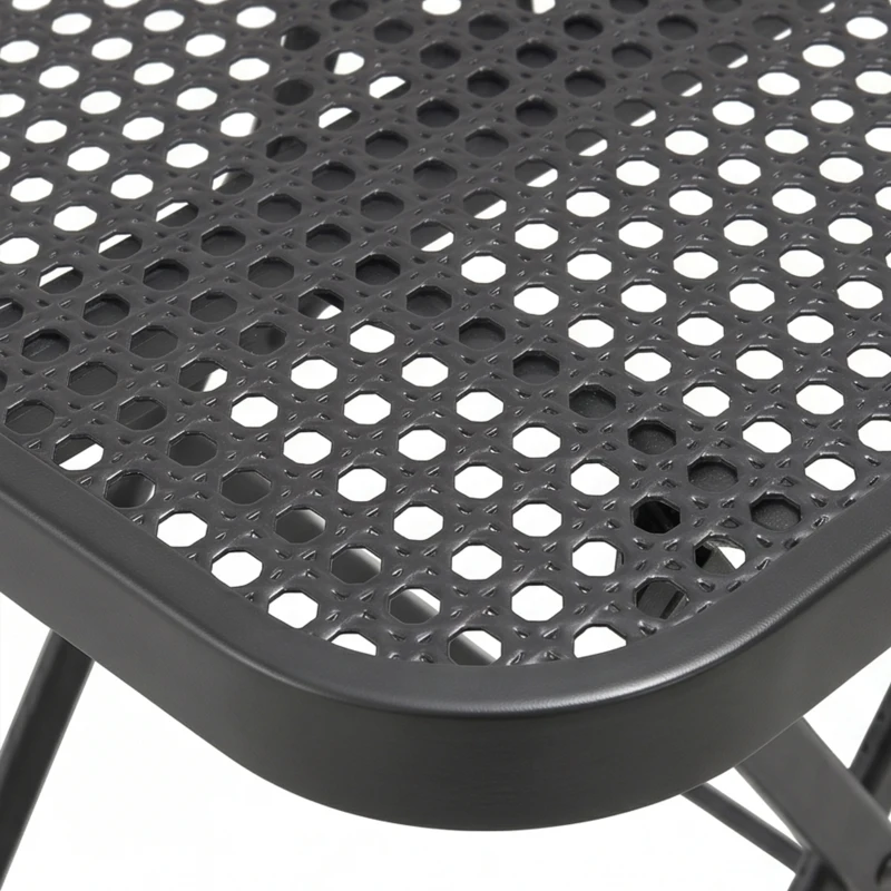 Outsunny Opvouwbare Tuinetafel 70x70 cm, Weerbestendige Balkontafel met Rasterontwerp Vierkant Zwart