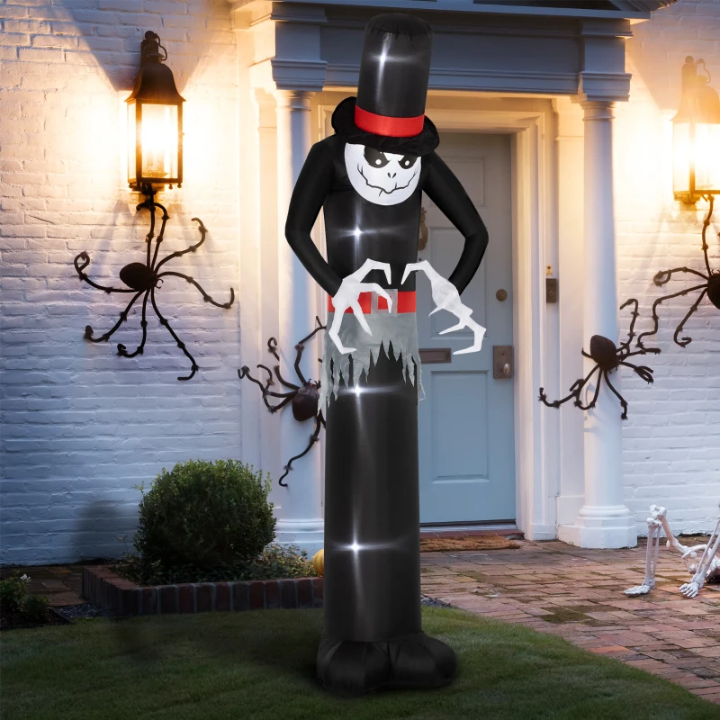 Outsunny Halloween-Dekoration 3 m riesiger Sensenmann mit LED-Beleuchtung für Outdoor, IP44