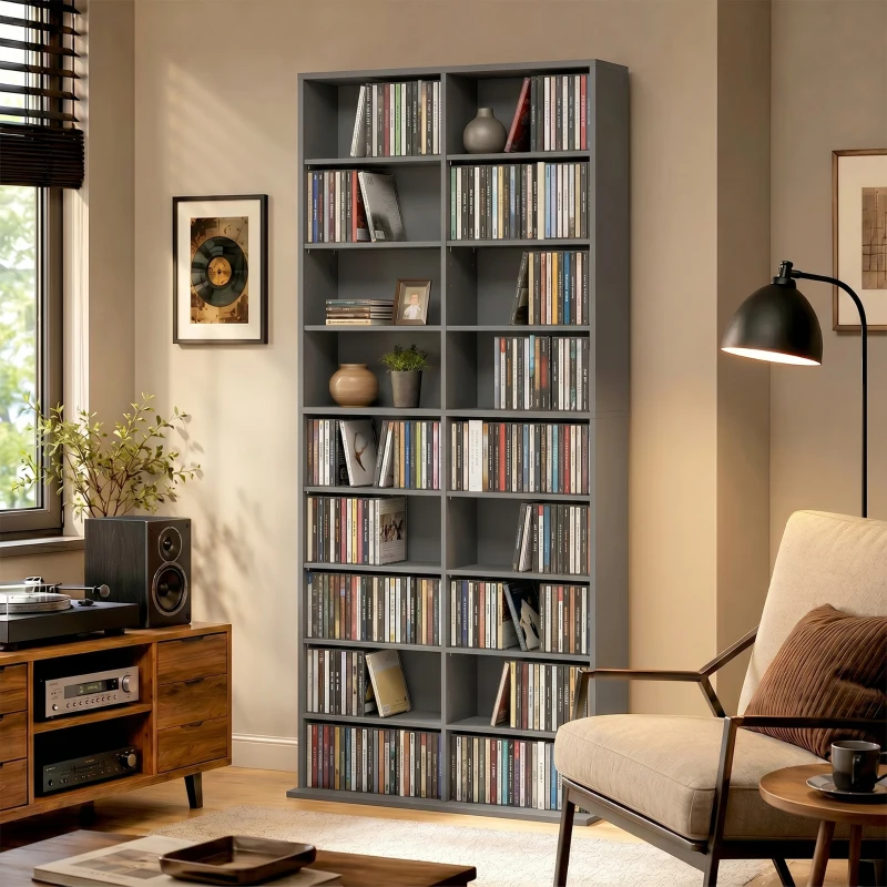 HOMCOM 640 CD Storage Tower - Grey