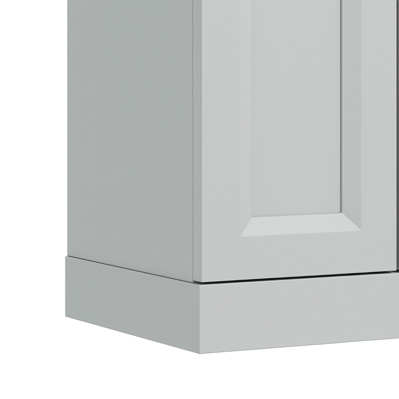 HOMCOM Tall Bathroom Storage Cabinet, 6-Tier Slim Bathroom Cabinet with Adjustable Shelf, 4 Soft-Close Doors, Dusty Blue