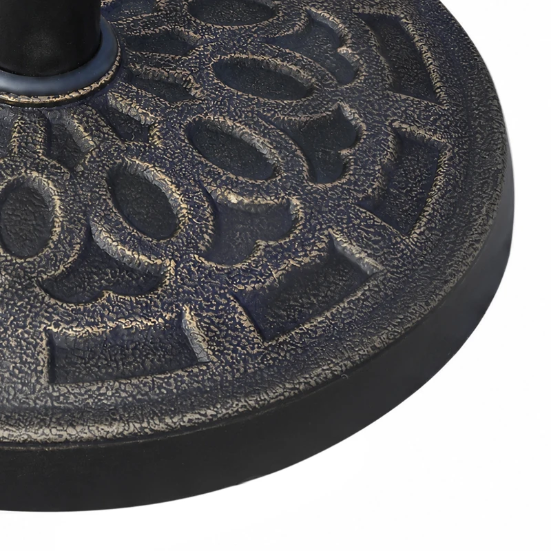Outsunny Pied de parasol, socle parasol extérieur en résine 12 kg, pour mât de Ø 38/48 mm, Ø 44 x 34H cm, bronze