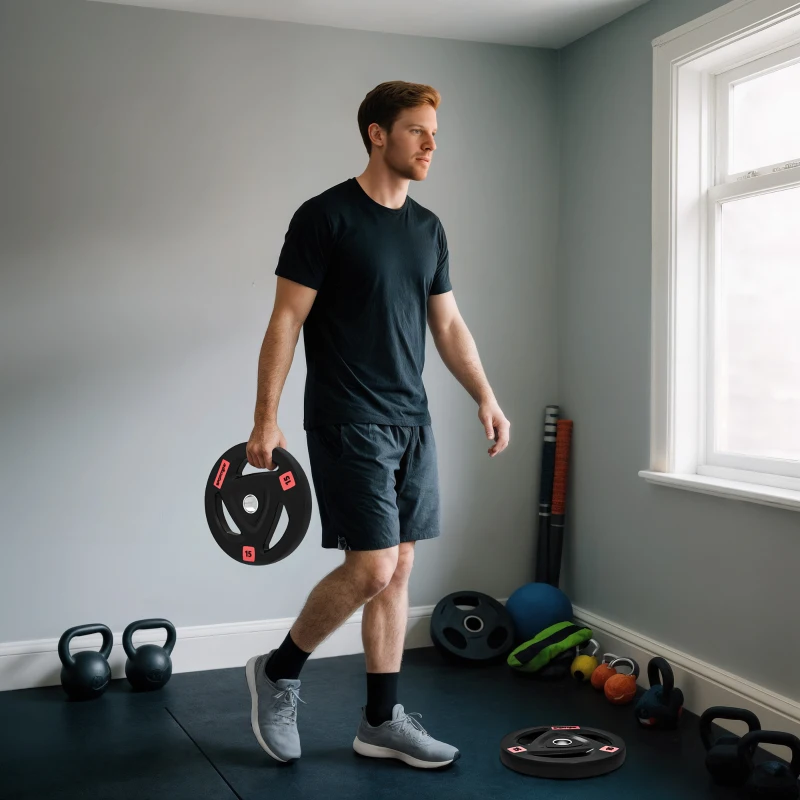 SPORTNOW Juego de 2 Discos de Pesas Olímpicos de 15 kg Agujero 50 mm de Hierro Fundido para Entrenamiento de Fuerza Negro