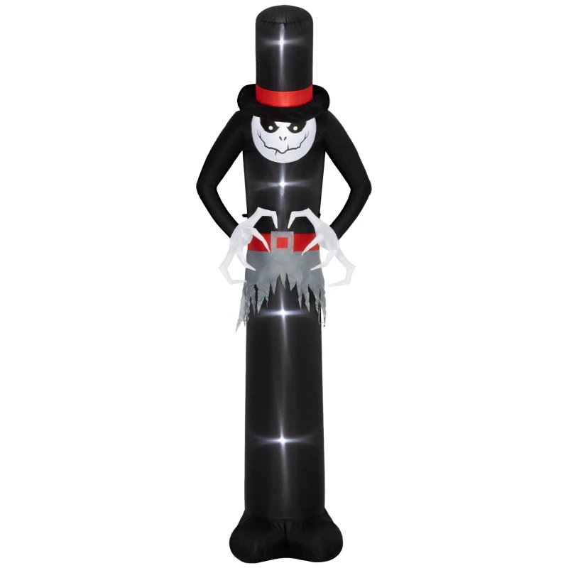 Outsunny Halloween-Dekoration 3 m riesiger Sensenmann mit LED-Beleuchtung für Outdoor, IP44