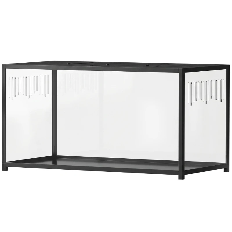 PawHut Gaiola para Hamster Habitat para Roedor Vista Panorâmica 360° Estrutura Robusta em Metal Espaço Estanque Profundo 100x50x52,5 cm Preto