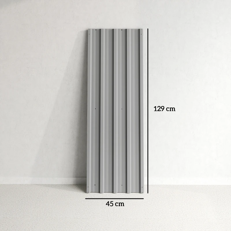 Outsunny 12x Trapeziumplaat 129x45 cm | 7 m² verzinkt staal | Weerbestendig lichtgrijs