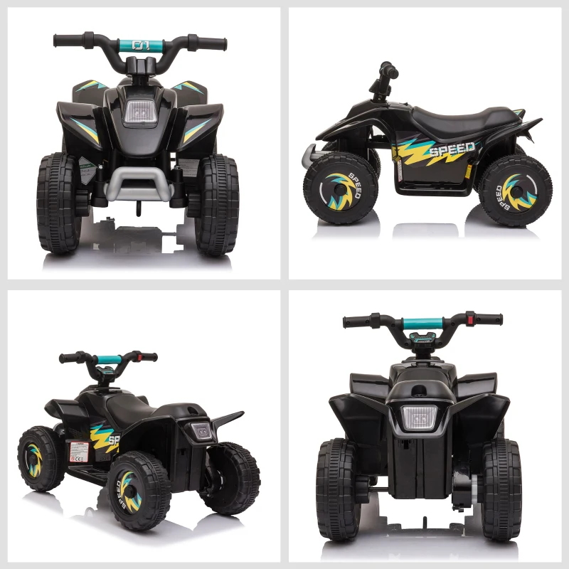 HOMCOM Kinder Quad Elektro 6V Kinderquad mit Vorwärts-, Rückwärtsfunktion für Kinder 1,5-3 Jahre bis 20 kg Schwarz