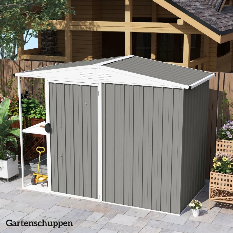 Outsunny 12x Trapeziumplaat 129x45 cm | 7 m² verzinkt staal | Weerbestendig lichtgrijs
