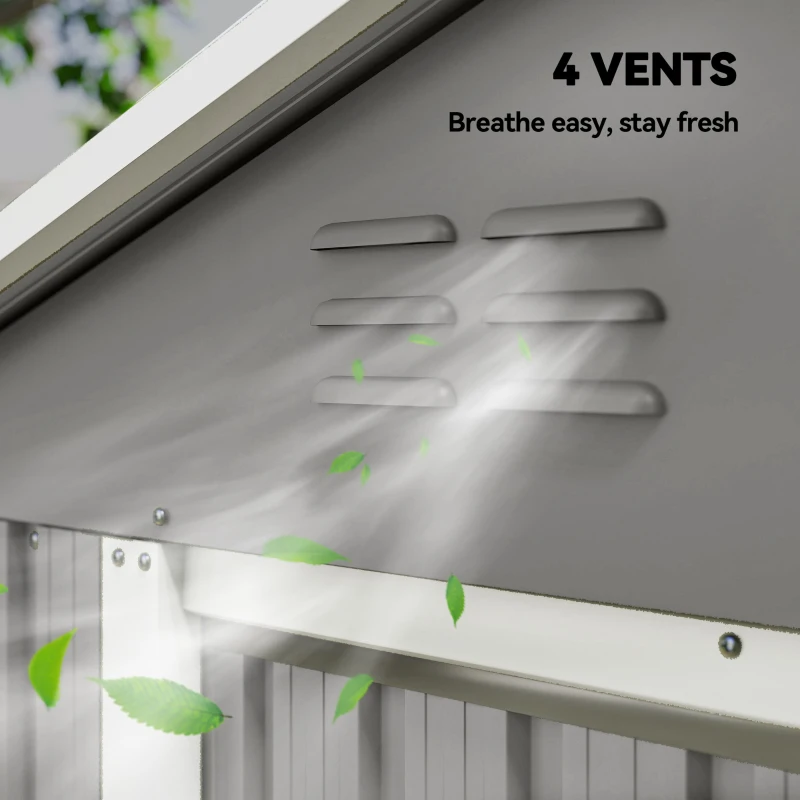 Outsunny 6.5 x 3.5ft Metal Garden Storage Shed - Light Grey