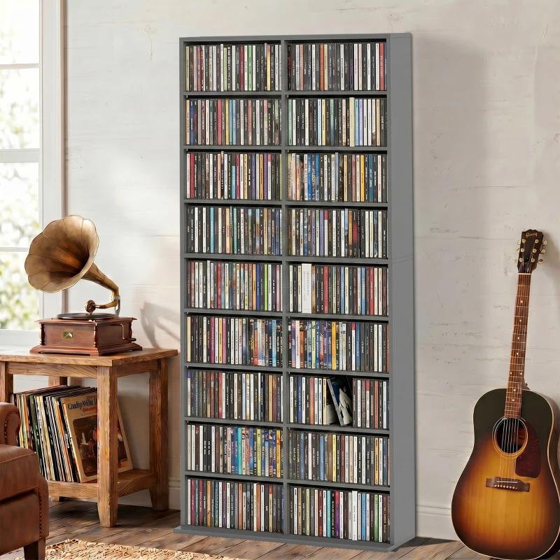 HOMCOM 640 CD Storage Tower - Grey