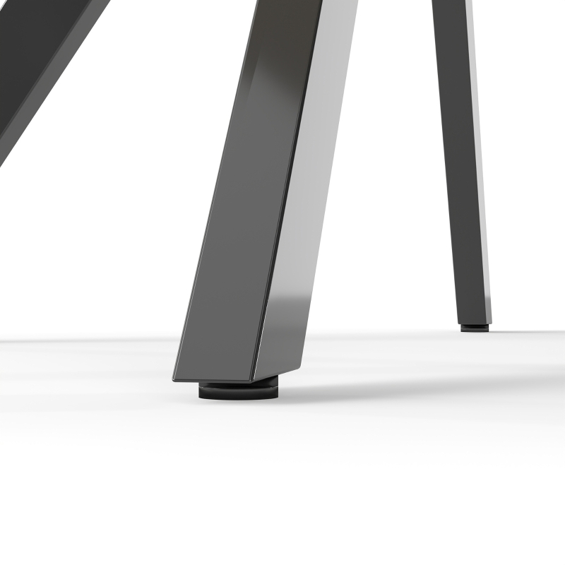 HOMCOM 80cm Industrial Round Dining Table - White Oak
