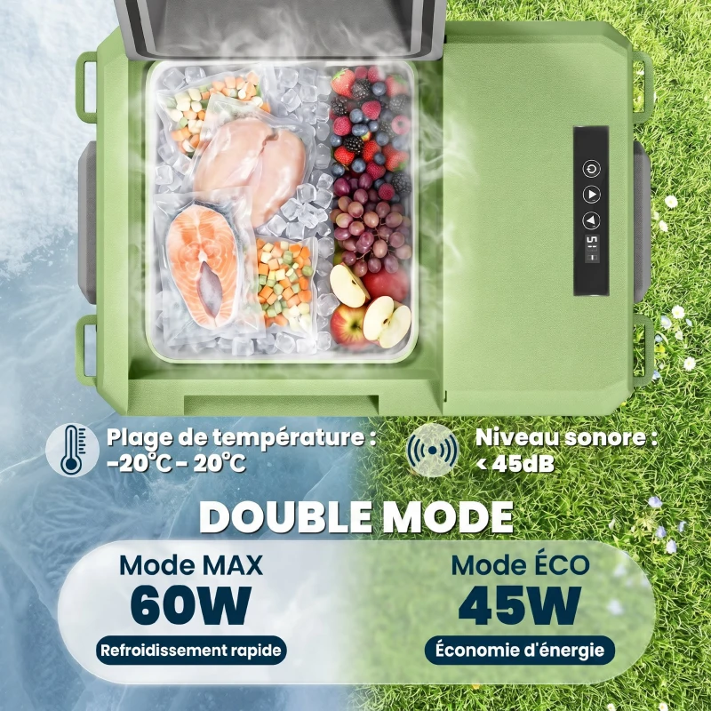 Outsunny Glacière électrique portable 12L, réfrigérateur de voiture portable congélateur et réfrigérateur 12/24V gris